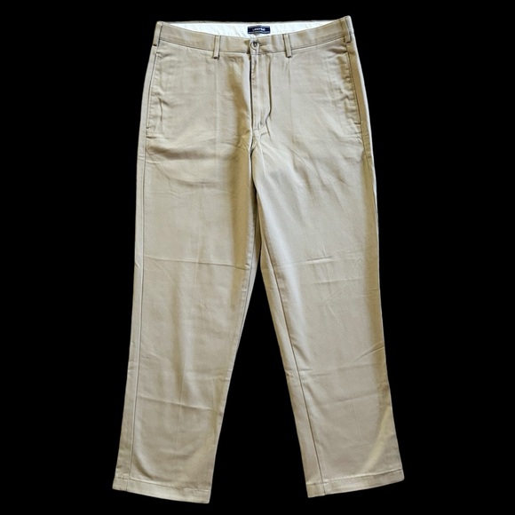 Lands End Mens Traditional Fit‎ No Iron Chino Pants Khaki 34 #680 - Picture 2 of 11